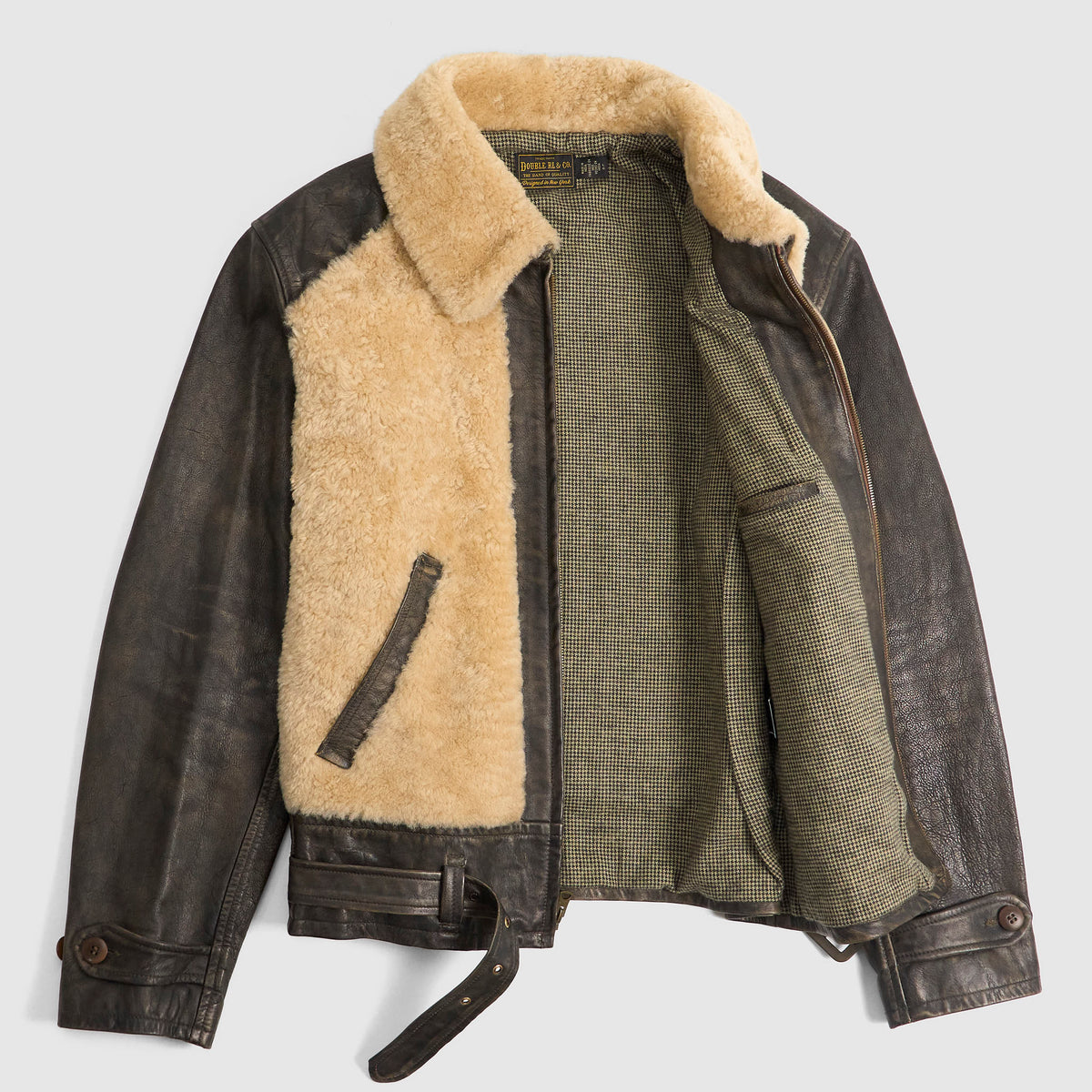 Double RL Shearling Grizzly Motor Jacket