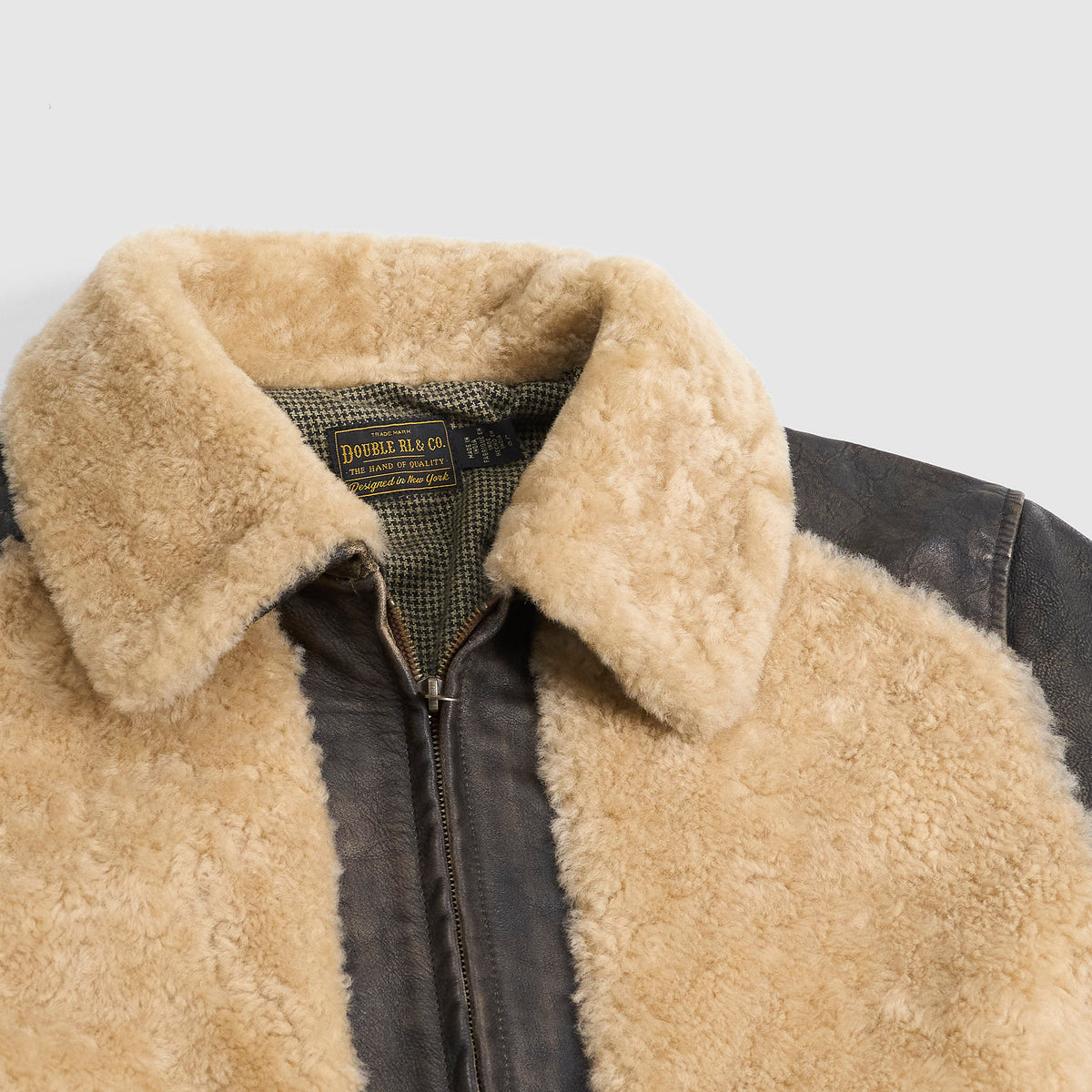 Double RL Shearling Grizzly Motor Jacket