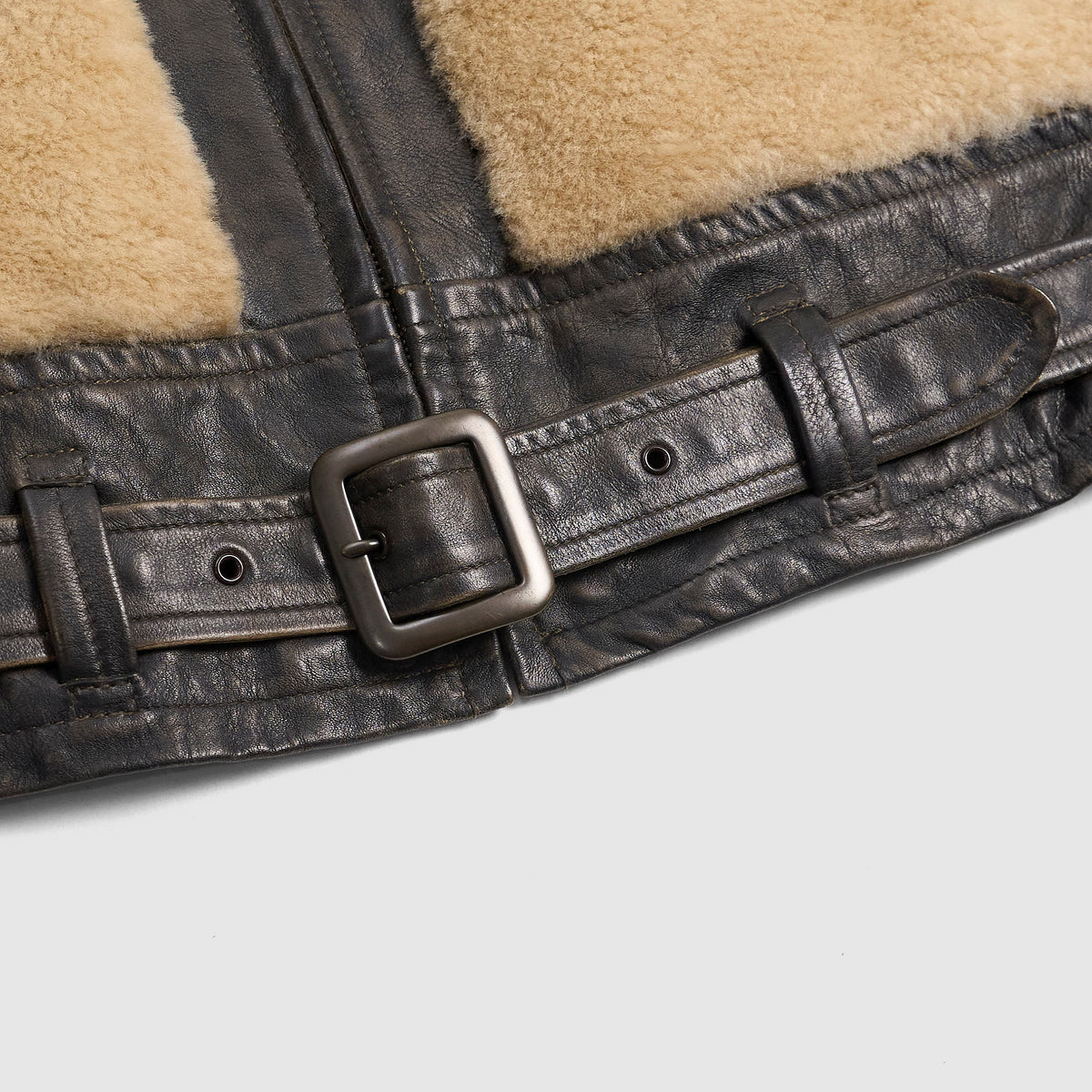 Double RL Shearling Grizzly Motor Jacket