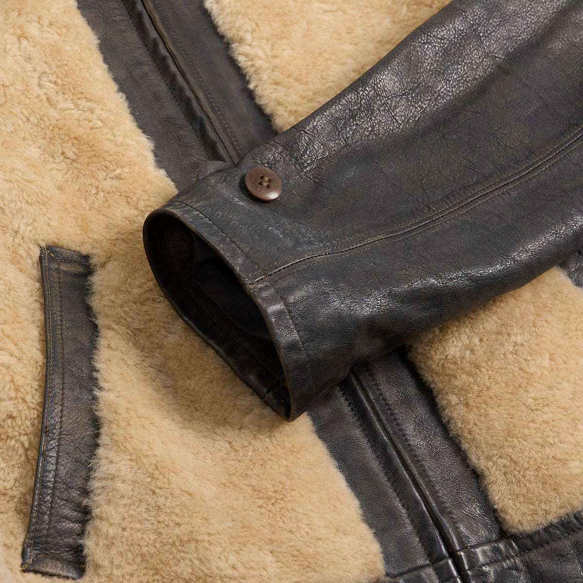 Double RL Shearling Grizzly Motor Jacket