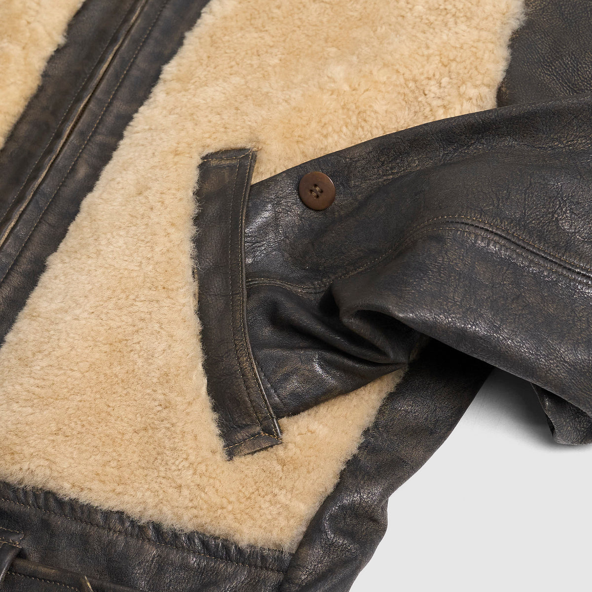 Double RL Shearling Grizzly Motor Jacket