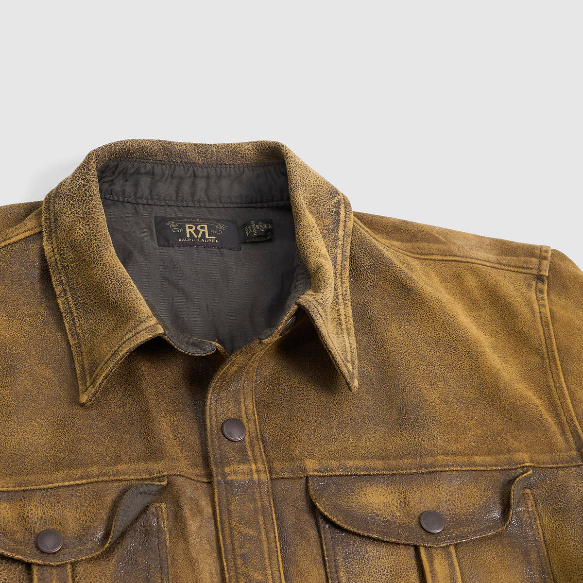 Double RL Unlined Overshirt Sheepskin Leather Jacket