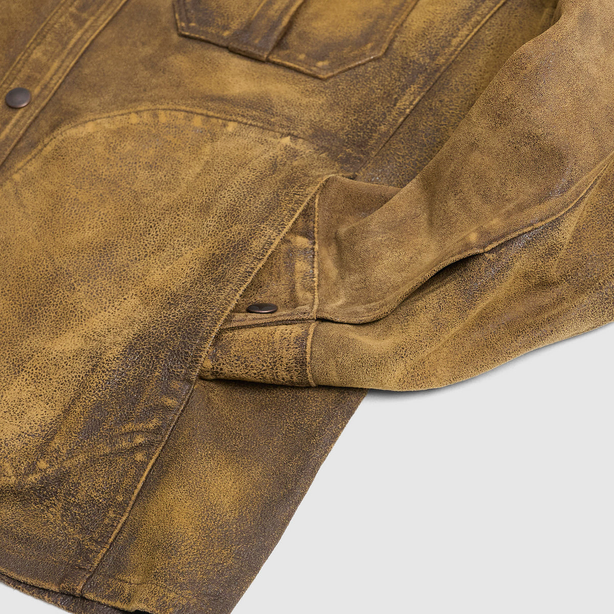 Double RL Unlined Overshirt Sheepskin Leather Jacket