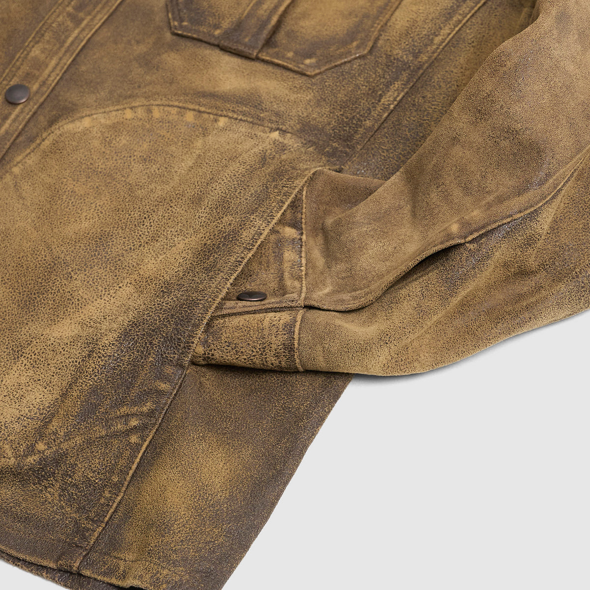 Double RL Unlined Overshirt Sheepskin Leather Jacket