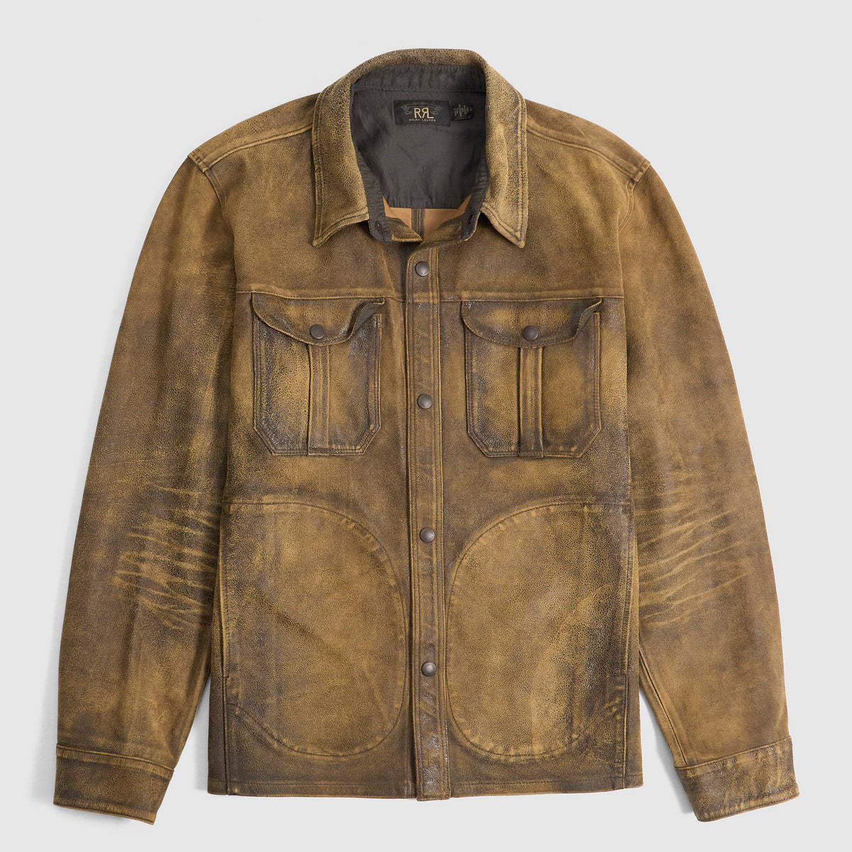 Double RL Unlined Overshirt Sheepskin Leather Jacket