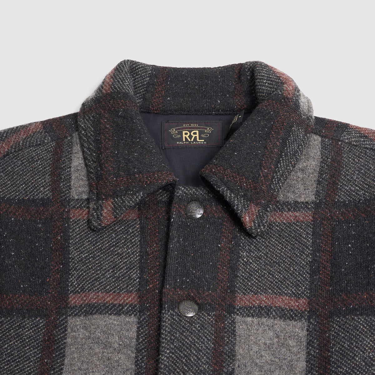 Double RL Heavyweight Plaid Wool Cardigan Jacket