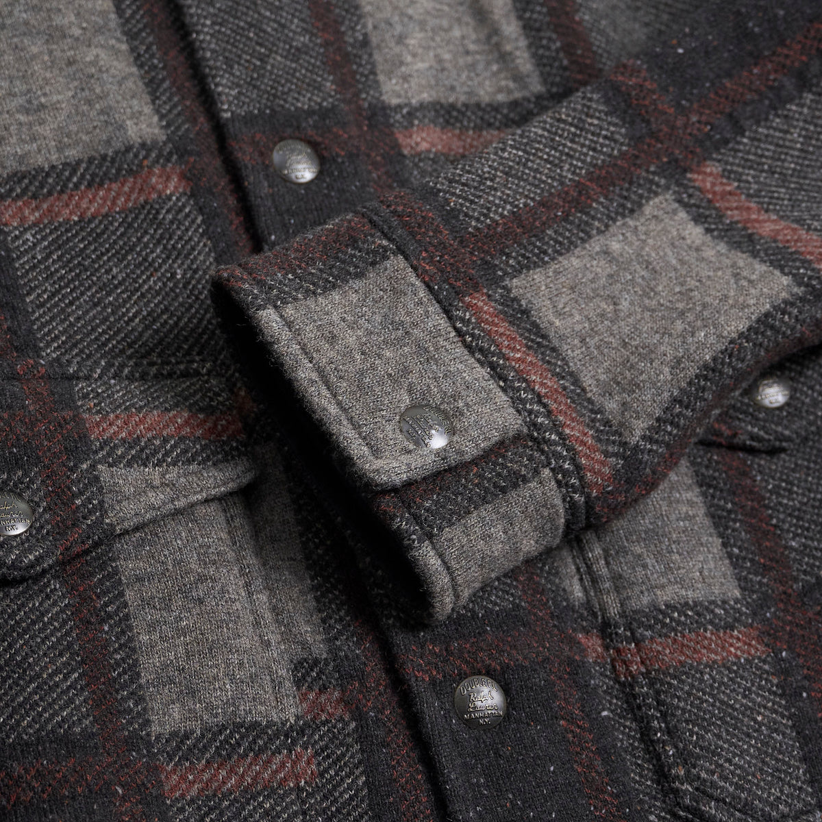 Double RL Heavyweight Plaid Wool Cardigan Jacket