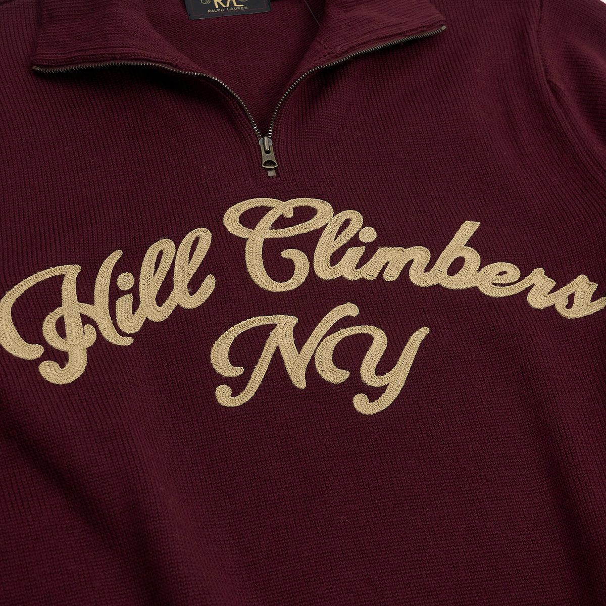 Double RL Hill Climber Quarter Zip Wool Sweater