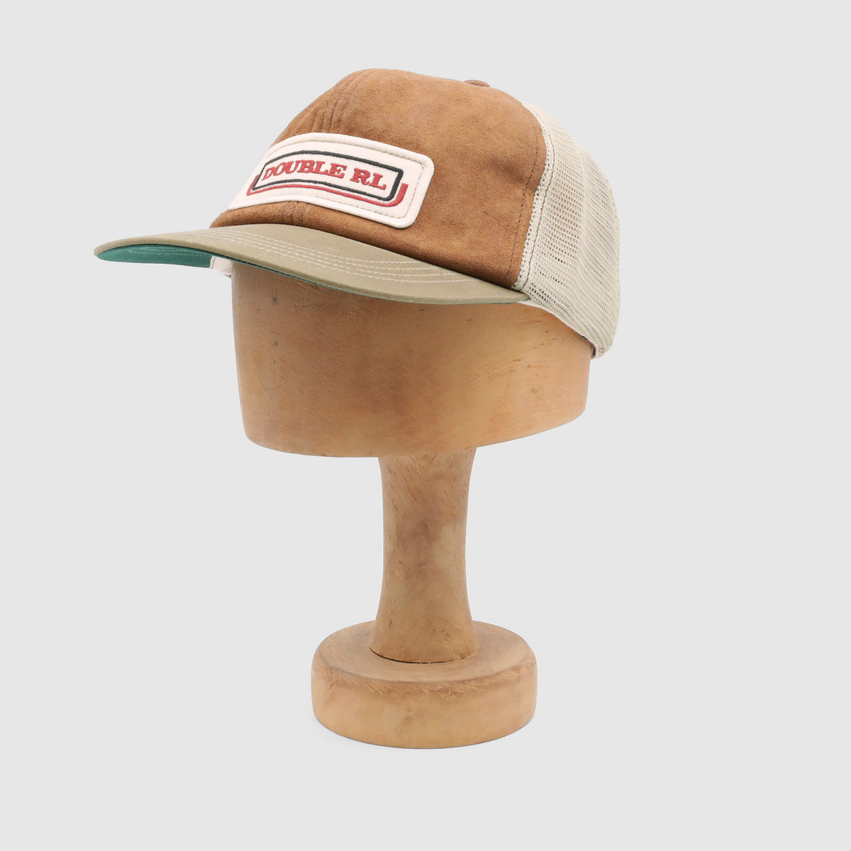Double RL Mesh Logo Suede Trucker Cap