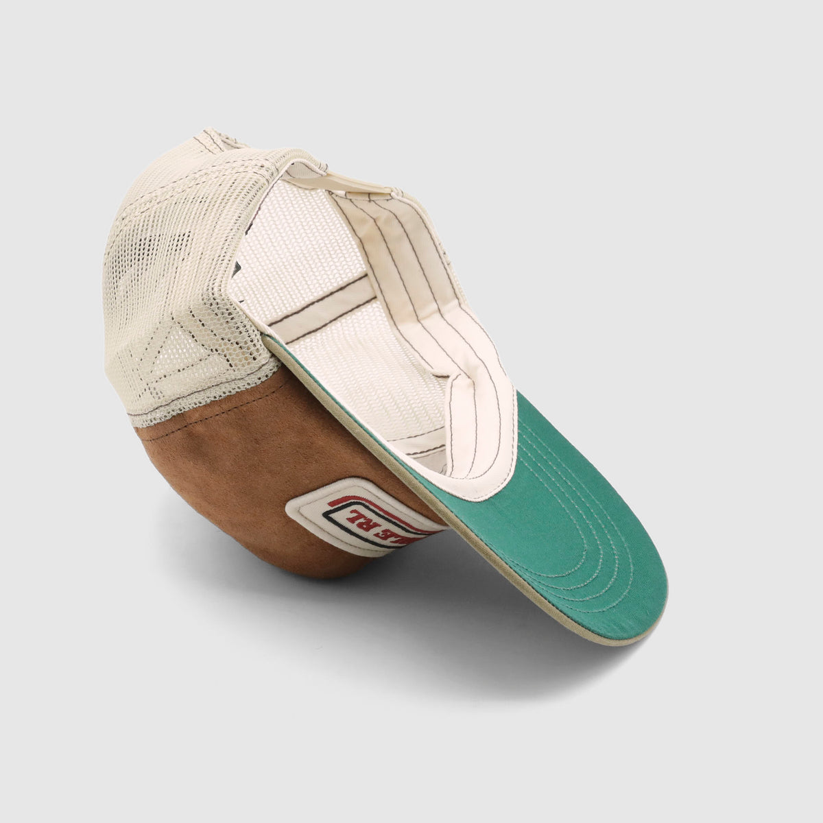 Double RL Mesh Logo Suede Trucker Cap