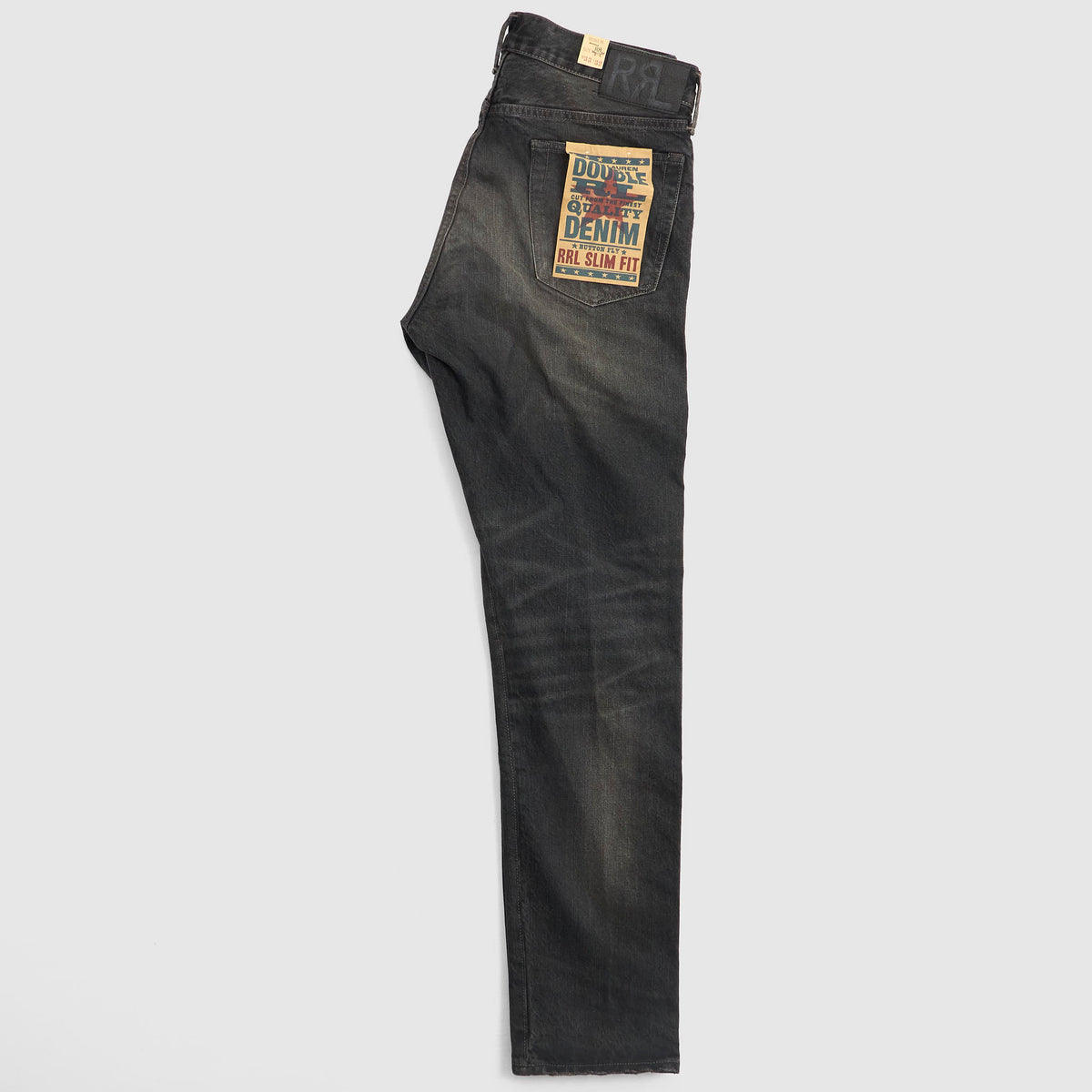 Double RL Slim Fit Studded Black Jeans