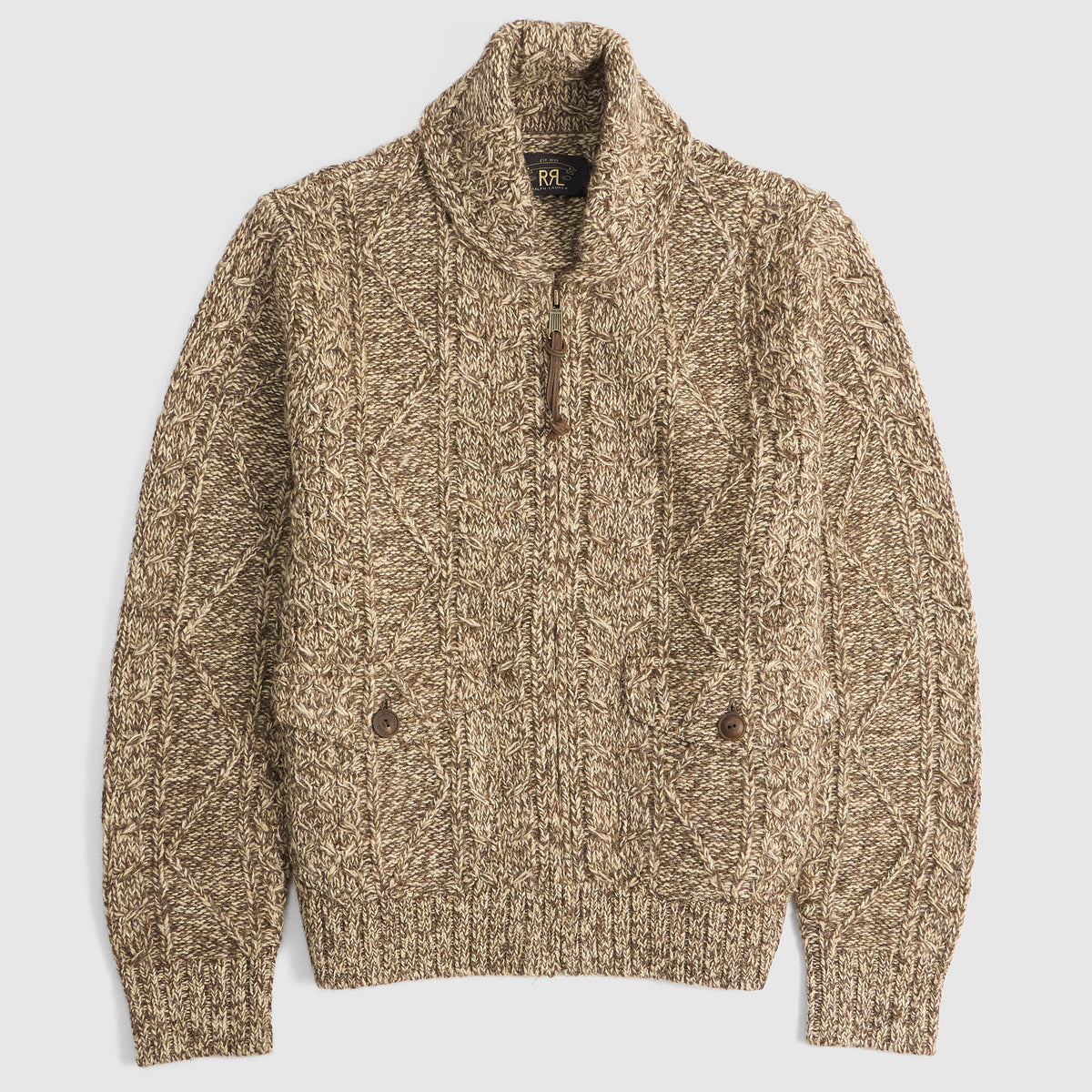 Double RL Knitted Zip Cardigan