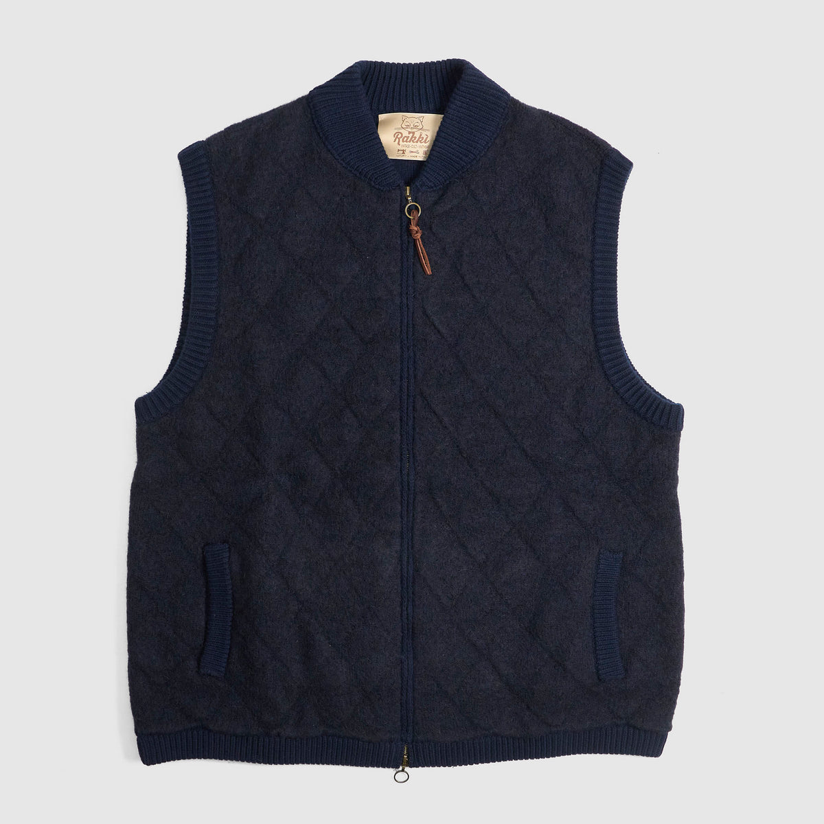 Rakki Steve McQueen Diamond-Quilted Wool Bomber Vest