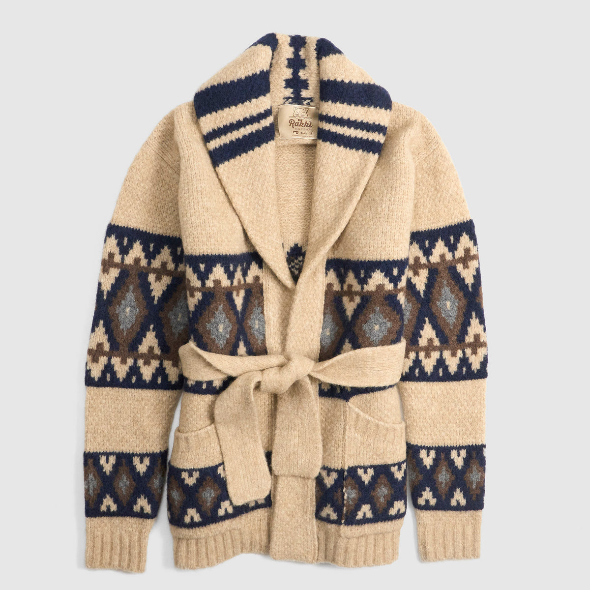Rakki The Diva Marilyn Monroe Etno–Jacquard Wool Cardigan