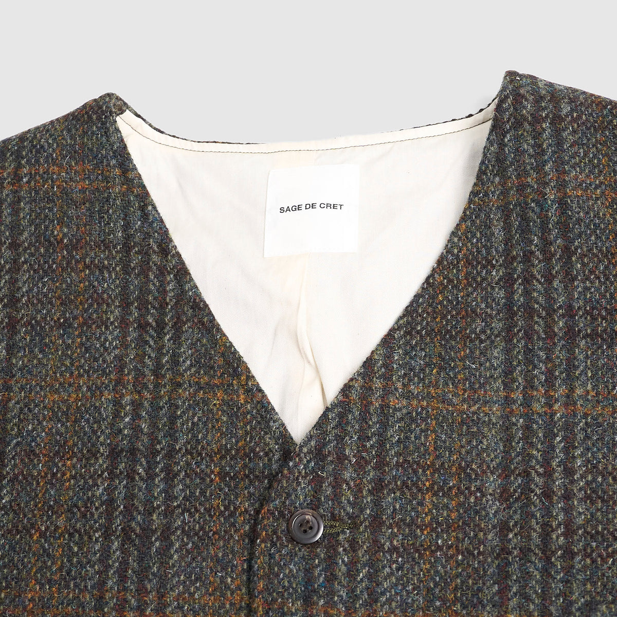 Sage de Cret Harris Tweed Vest