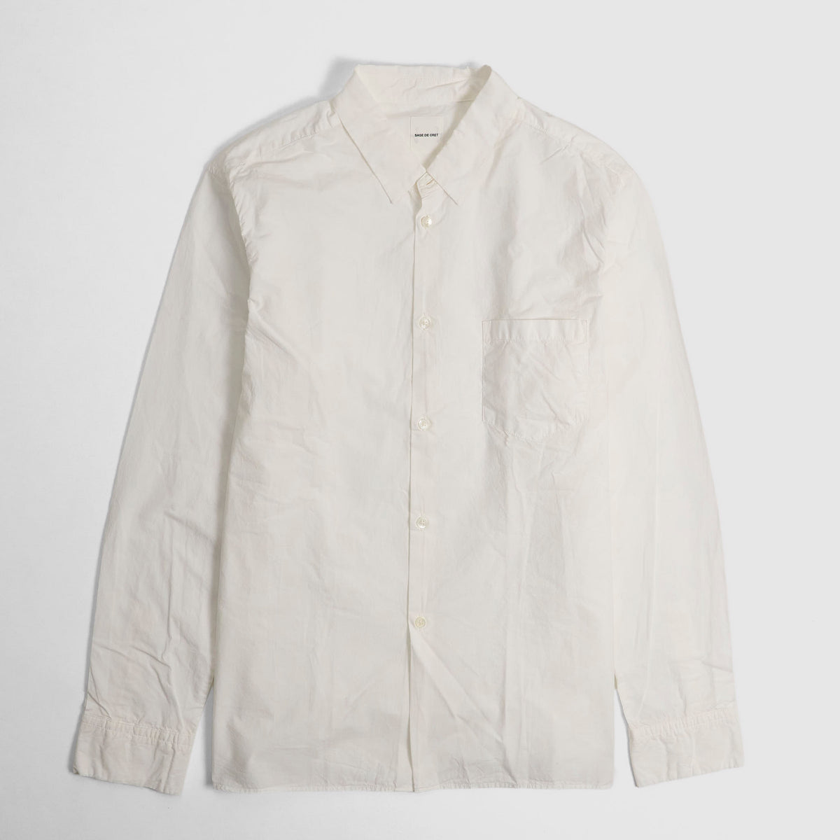 Sage De Cret Broadcloth Long Sleeve Pocket Shirt