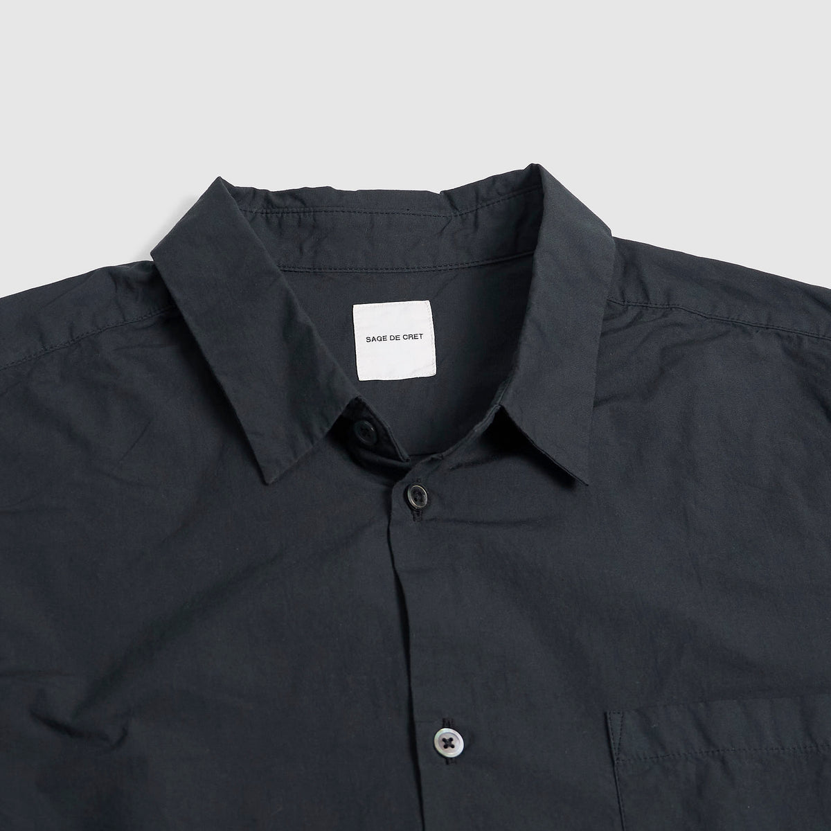 Sage De Cret Broadcloth Long Sleeve Pocket Shirt