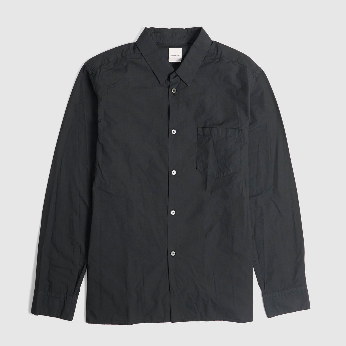 Sage De Cret Broadcloth Long Sleeve Pocket Shirt