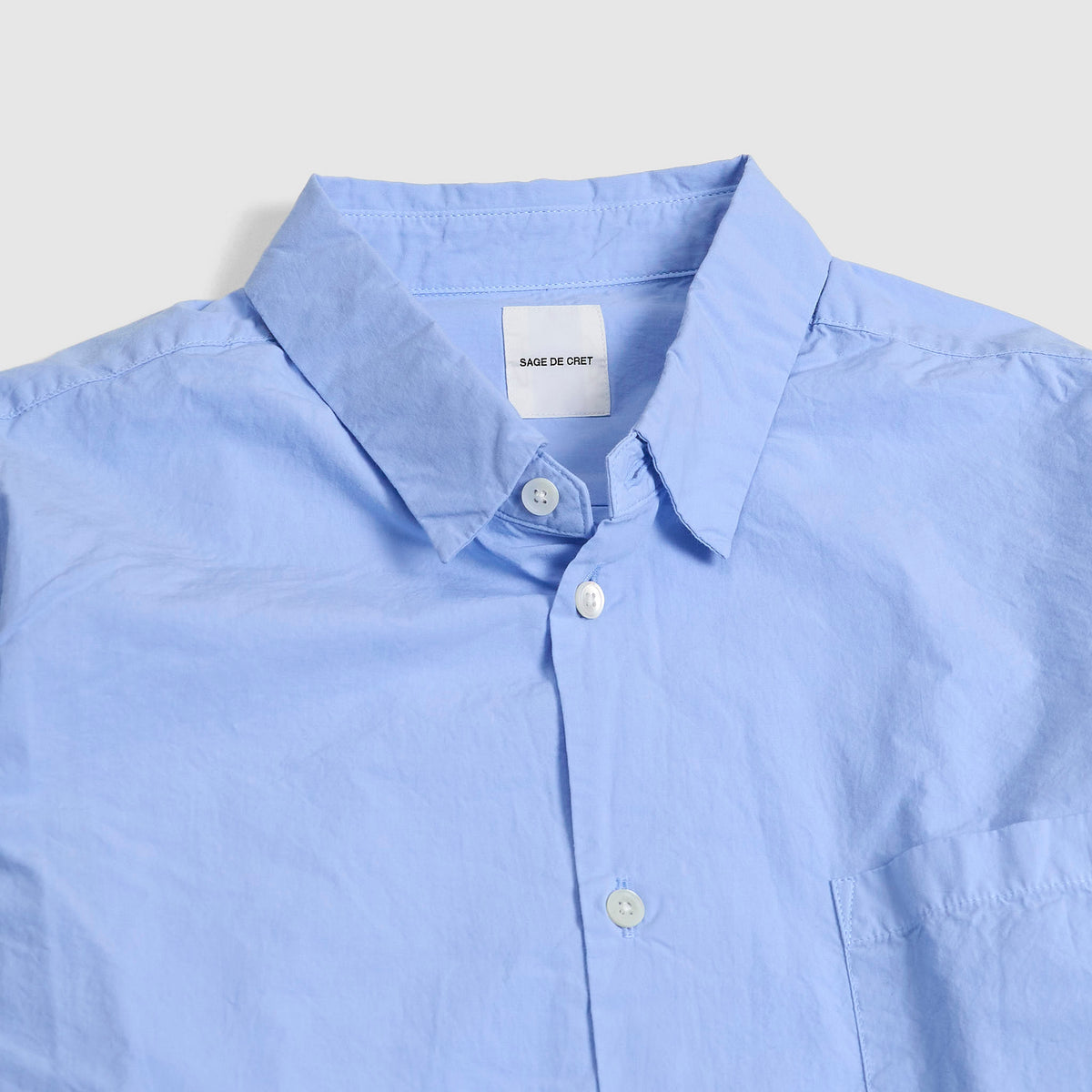 Sage De Cret Broadcloth Long Sleeve Pocket Shirt