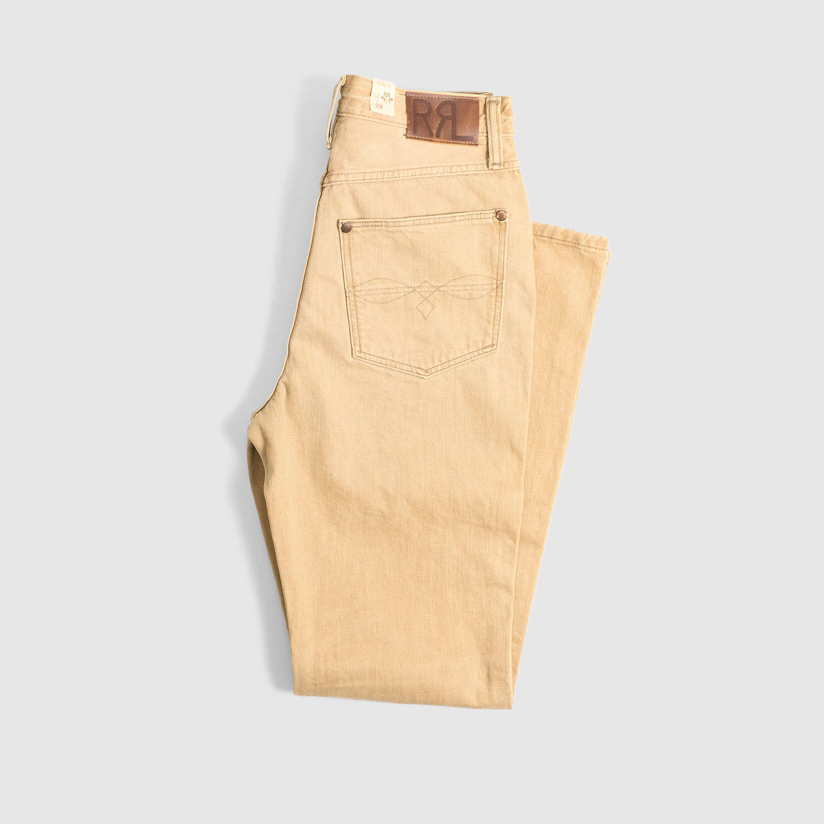 RRL Ladies Embroidered Natural Bootcut Denim Jeans