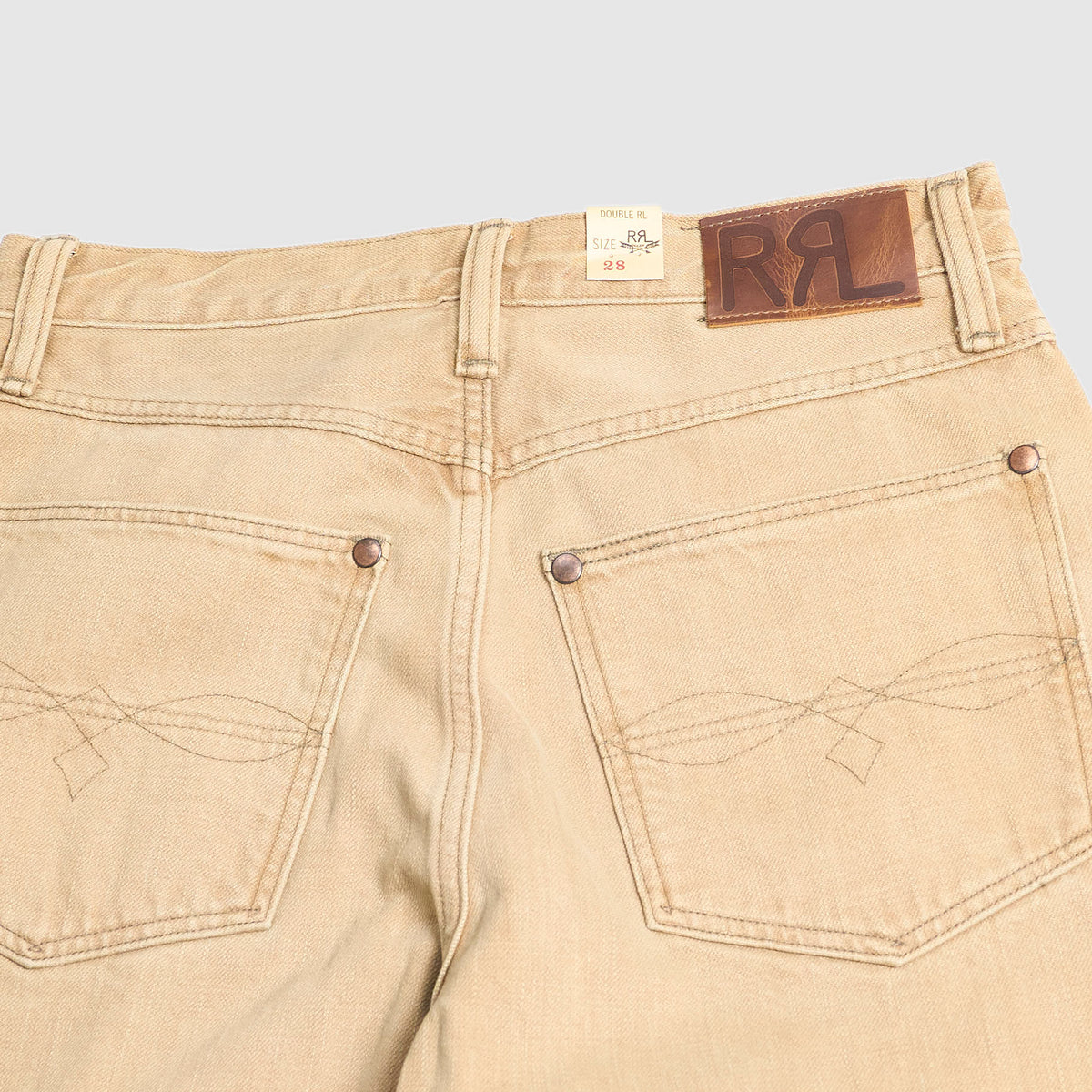 RRL Ladies Embroidered Natural Bootcut Denim Jeans