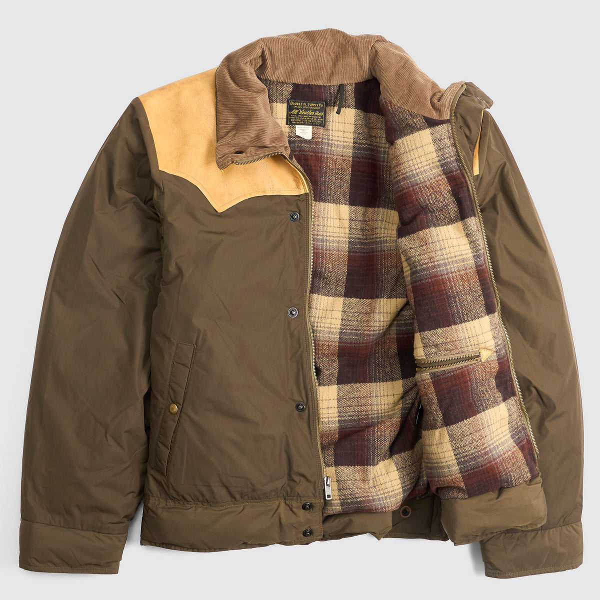 Double RL Western Leather-Yoke Outdoor Jacket