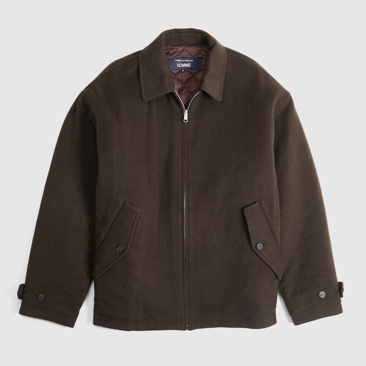 Comme Des Garçons Homme Quilted Reversible Zip Wool Jacket