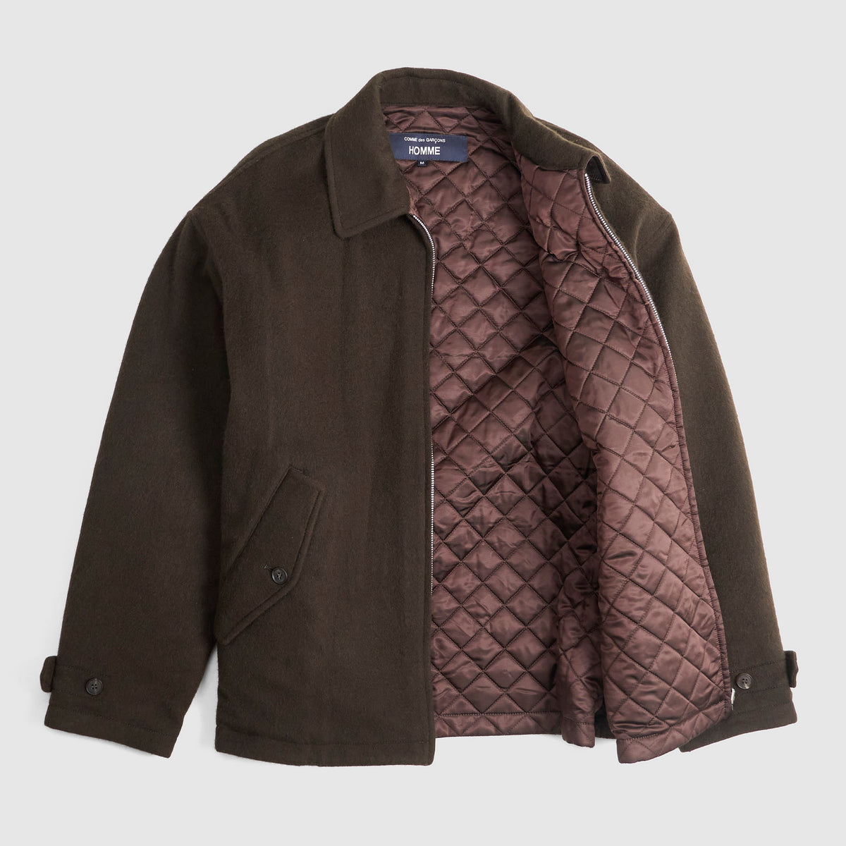 Comme Des Garçons Homme Quilted Reversible Zip Wool Jacket