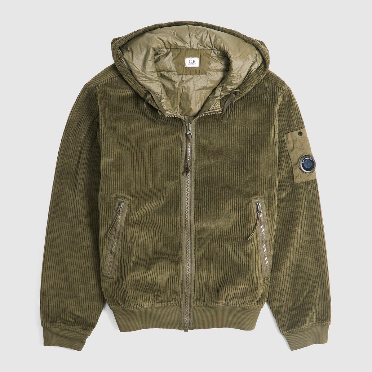 C.P. Company Lined Corduroy Hooded Zip Jacket