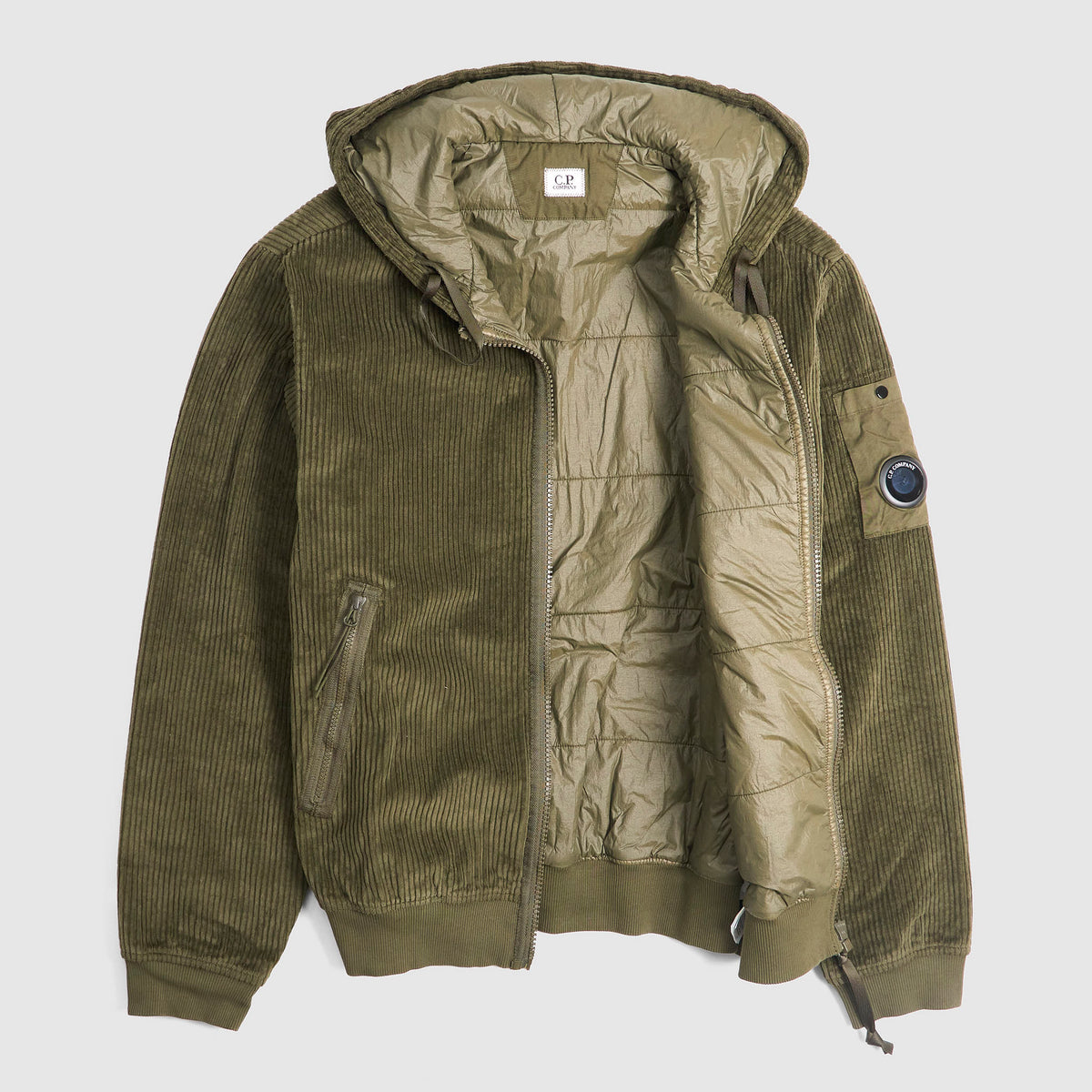 C.P. Company Lined Corduroy Hooded Zip Jacket