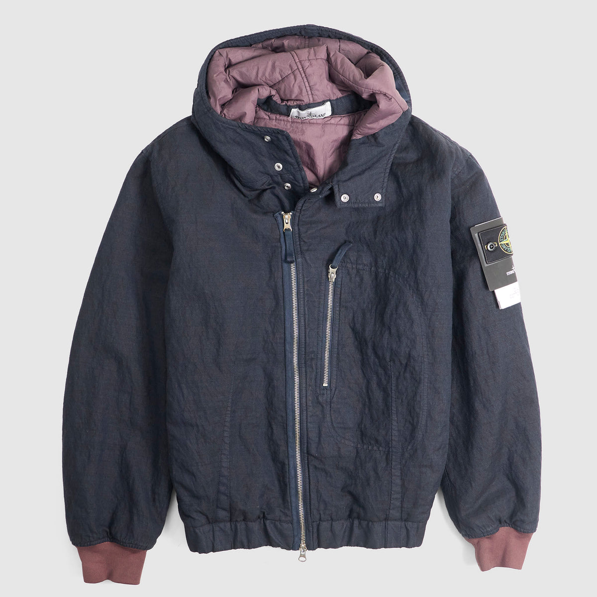 Stone Island Diagonal Cotton Wool Short Parka