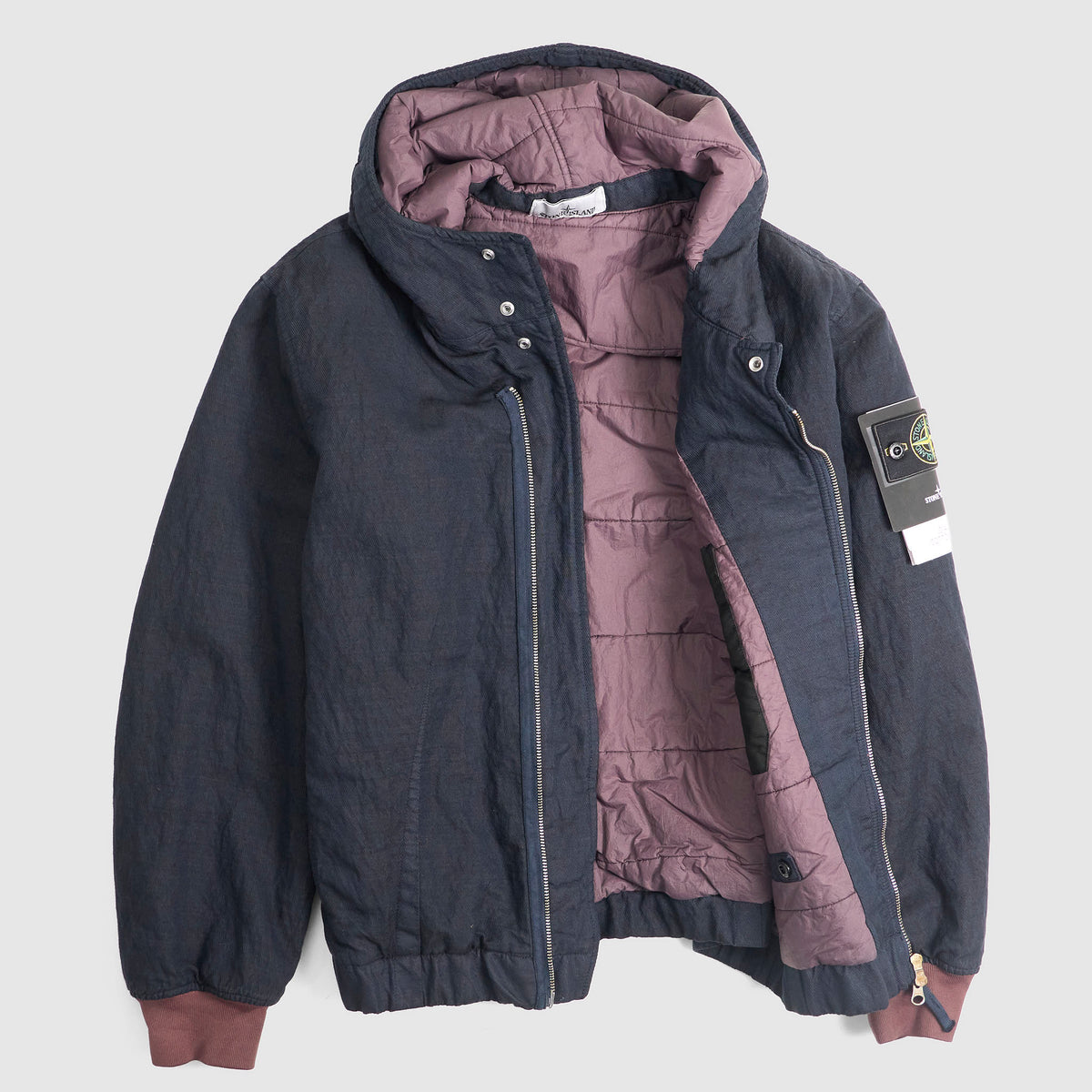 Stone Island Diagonal Cotton Wool Short Parka