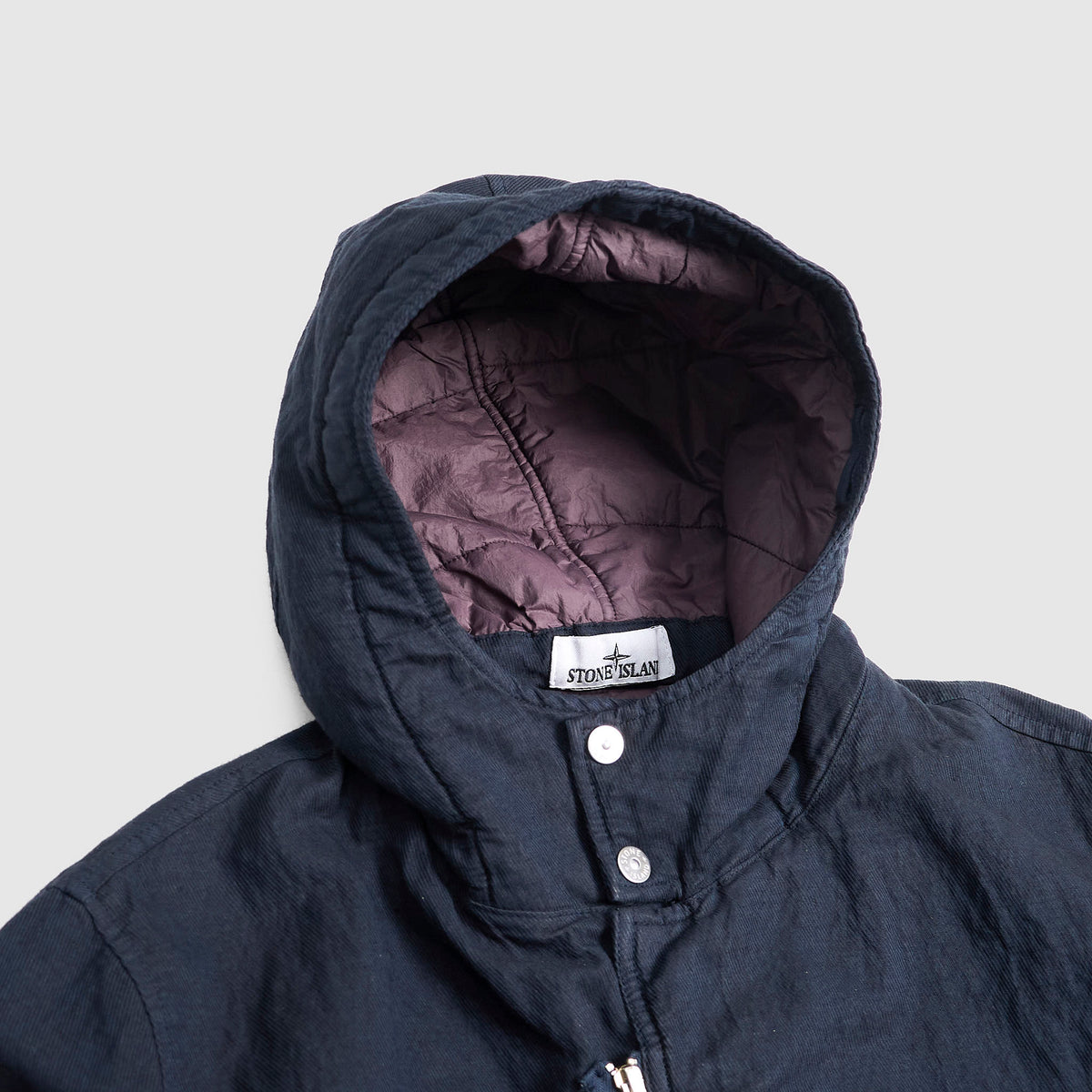 Stone Island Diagonal Cotton Wool Short Parka