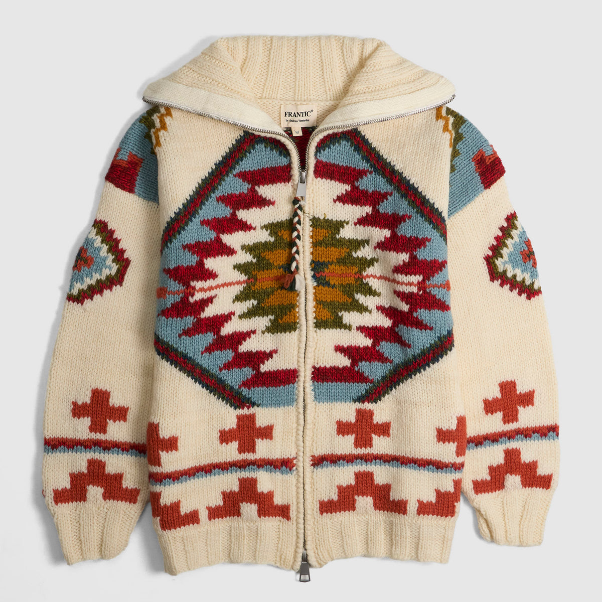 Frantic Full Zip Hand-Knitted Southwestern Inspired Cardigan