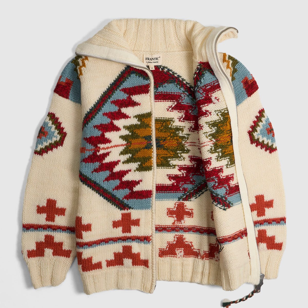Frantic Full Zip Hand-Knitted Southwestern Inspired Cardigan