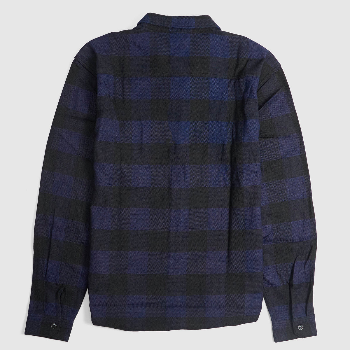 The Flat Head Shirt Indigo Block Check Work FN-SNR-101LSP