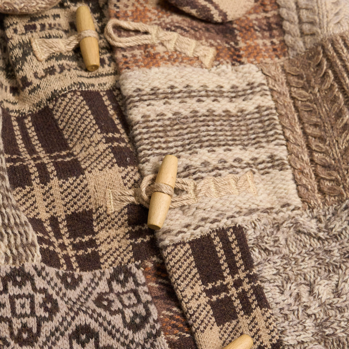 Double RL Knitted Wool/Silk Patchwork Cardigan
