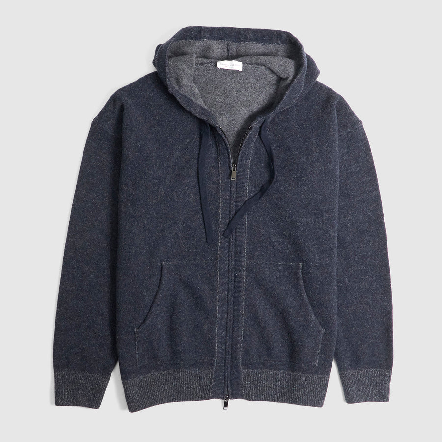 Roberto Collina Knit Zip Extrafine Merino Comfy Hoodie