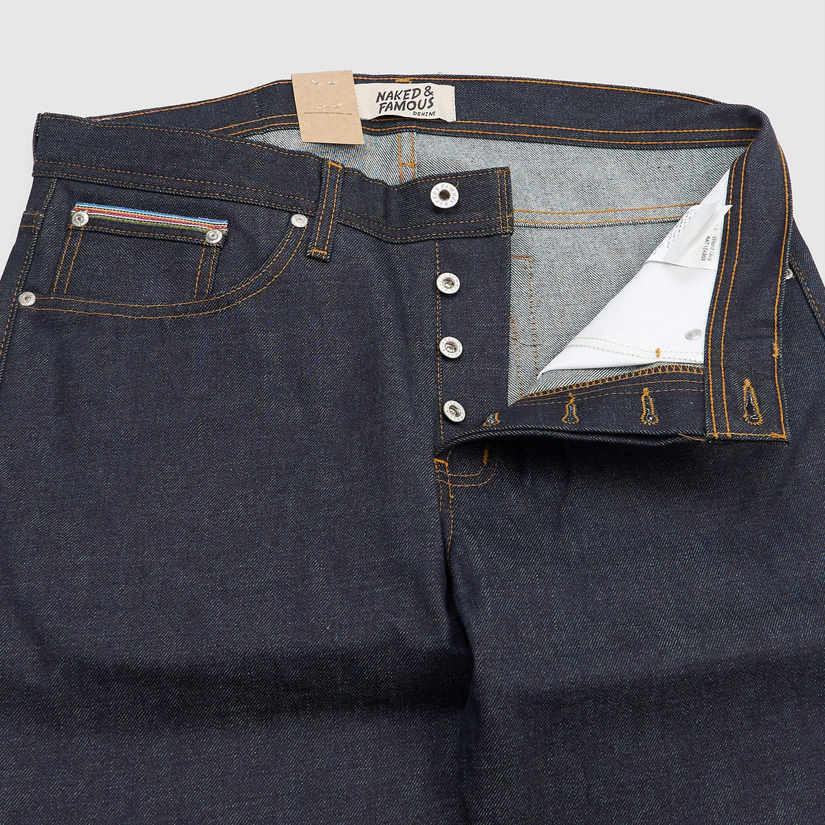 Naked & Famous Dia de los Muertos "Bat" Weird Guy Jeans