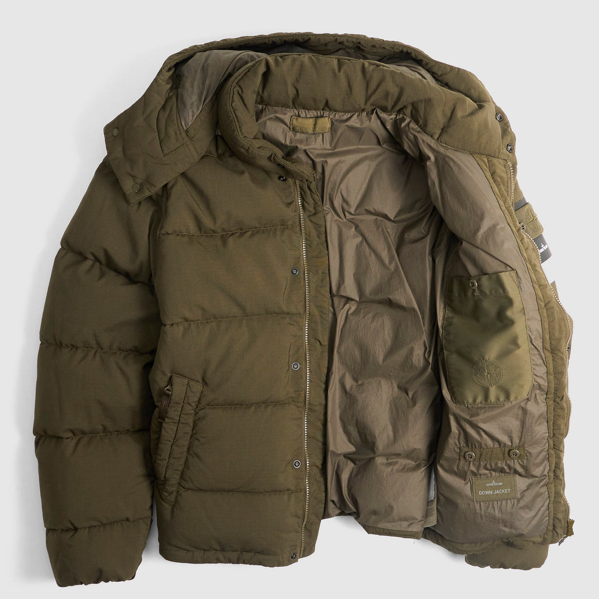 Stone Island Ghost Piece Wool Rip Stop Down Jacket