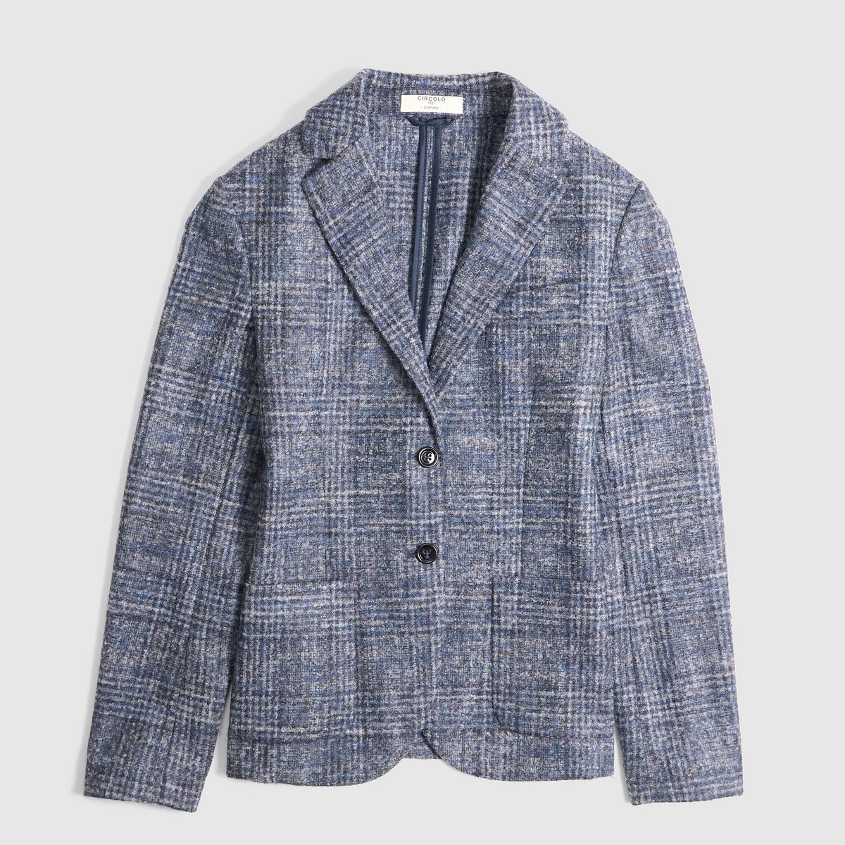Circolo Blazer Ladies 2 Button Plaid Alpaca Blazer