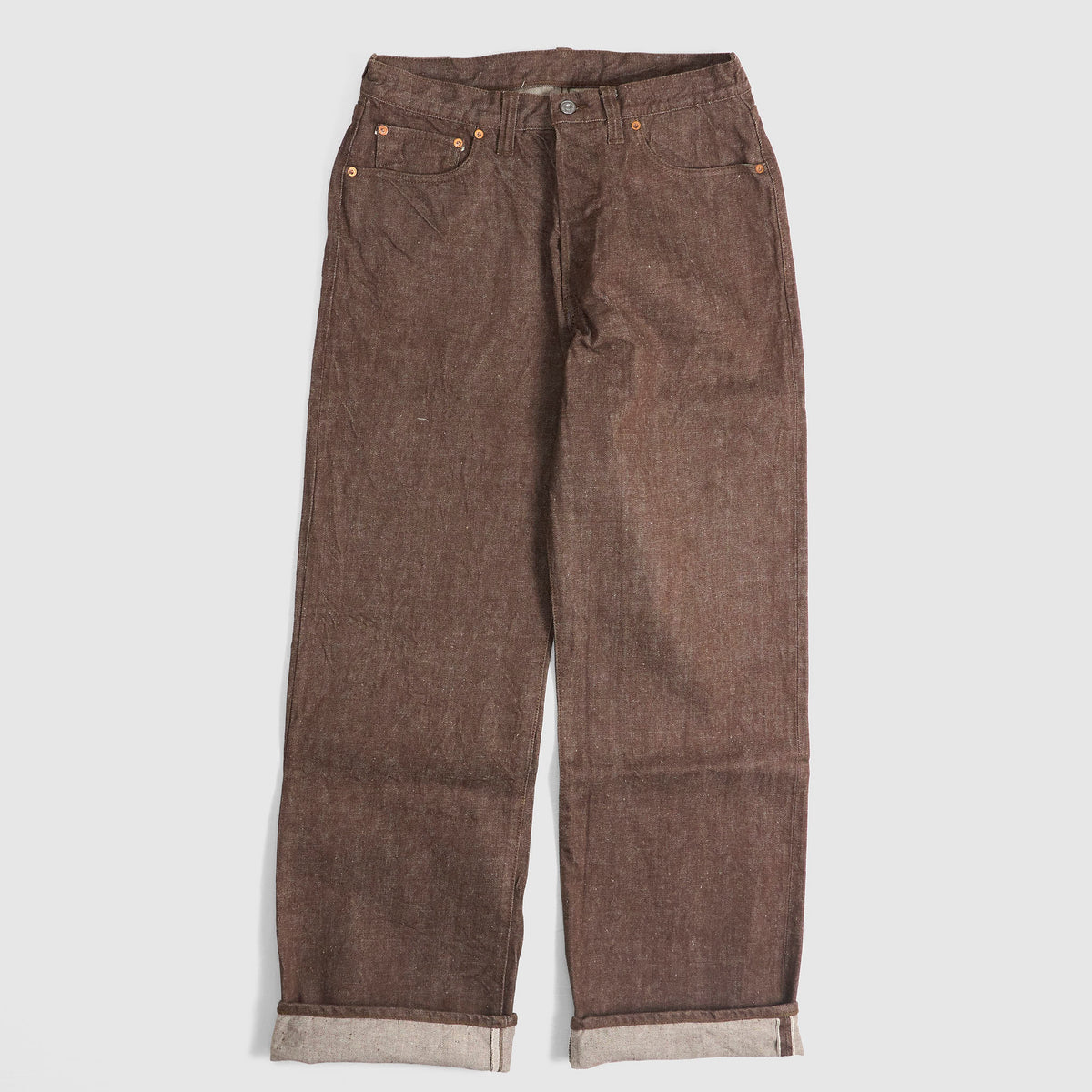 Samurai Jeans Wide Straight Brown Denim Jeans