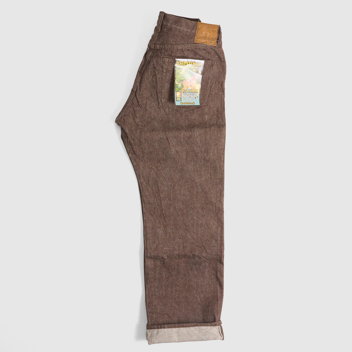 Samurai Jeans Wide Straight Brown Denim Jeans