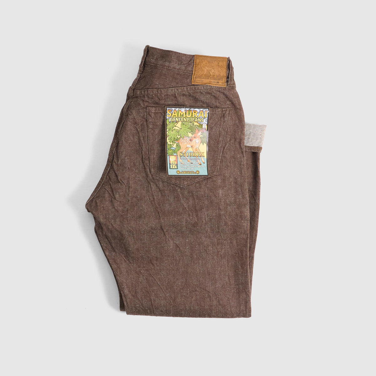 Samurai Jeans Wide Straight Brown Denim Jeans