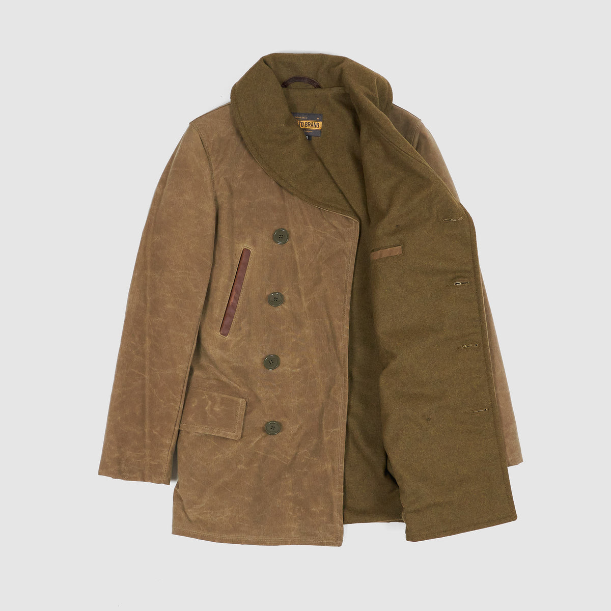 Schott Perfecto Brand Macinaw Waxed Cotton Peacoat