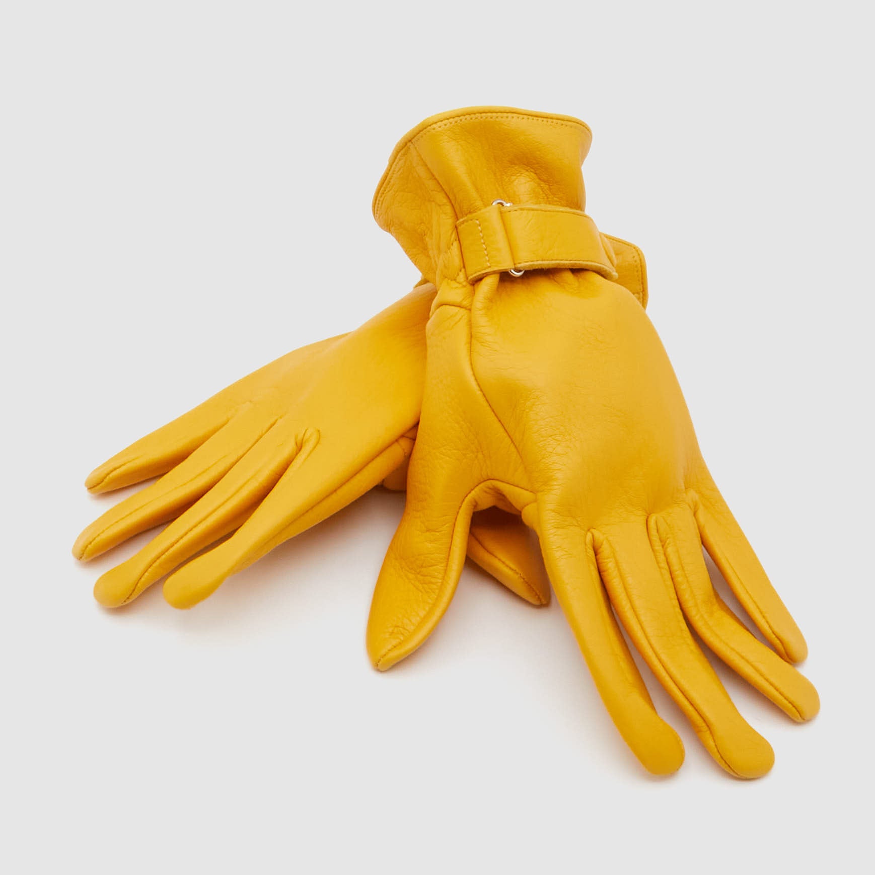 Ladies mustard leather sale gloves