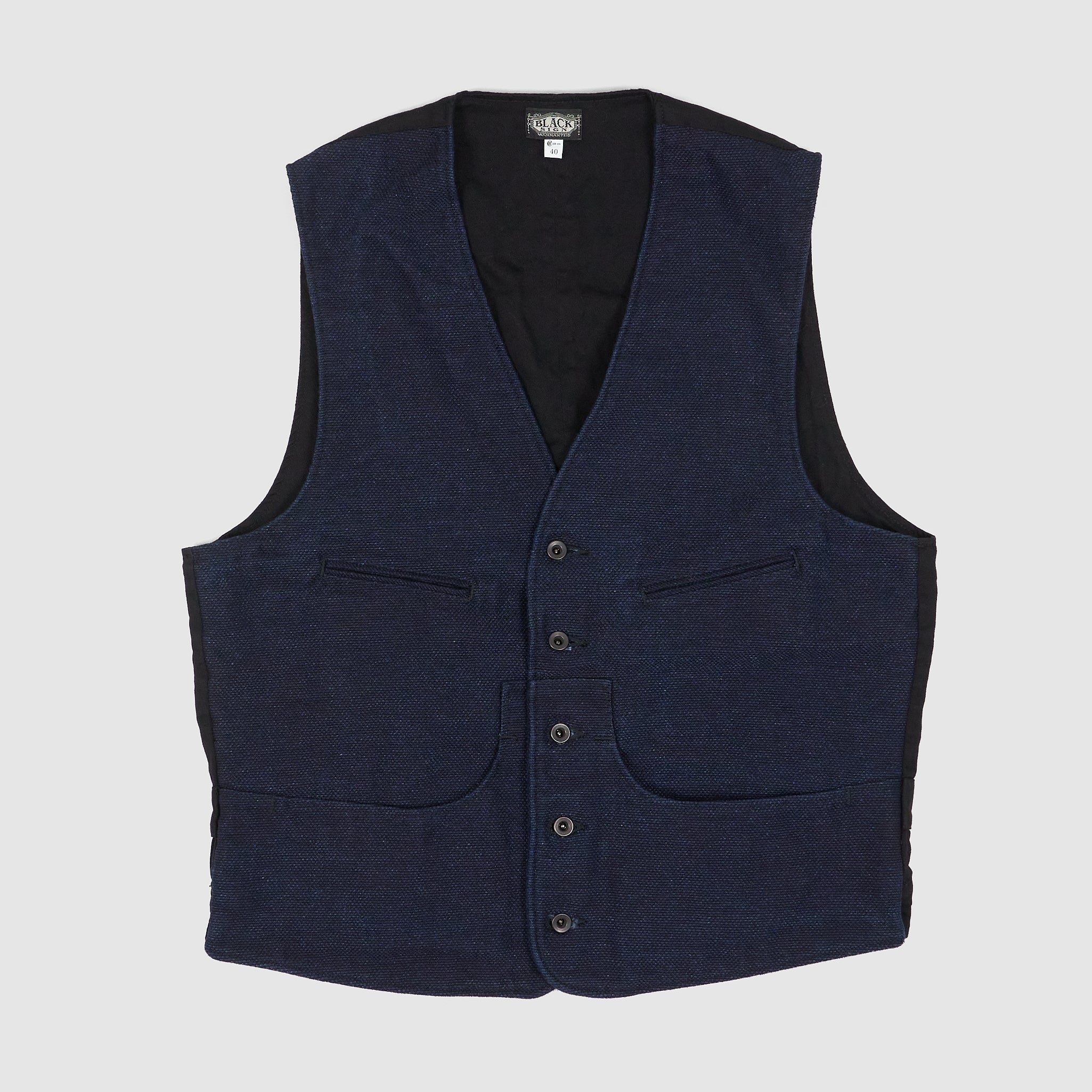Black Sign Sashiko Vest - DeeCee style