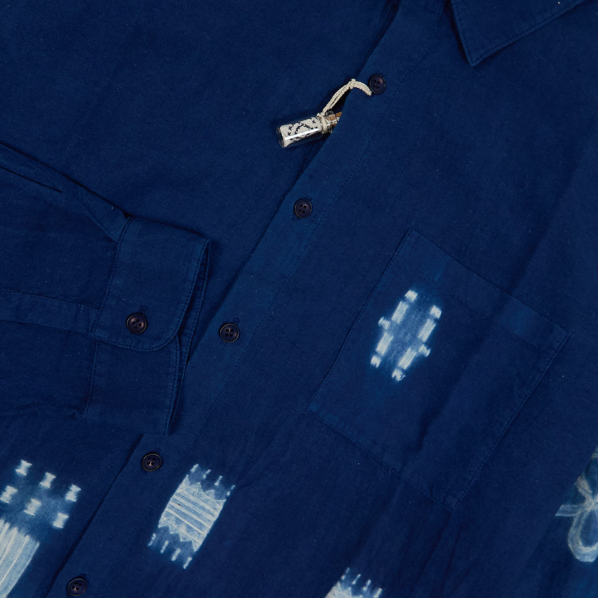 11.11 / eleven eleven Indigo Lovers Batic Printed Shirt