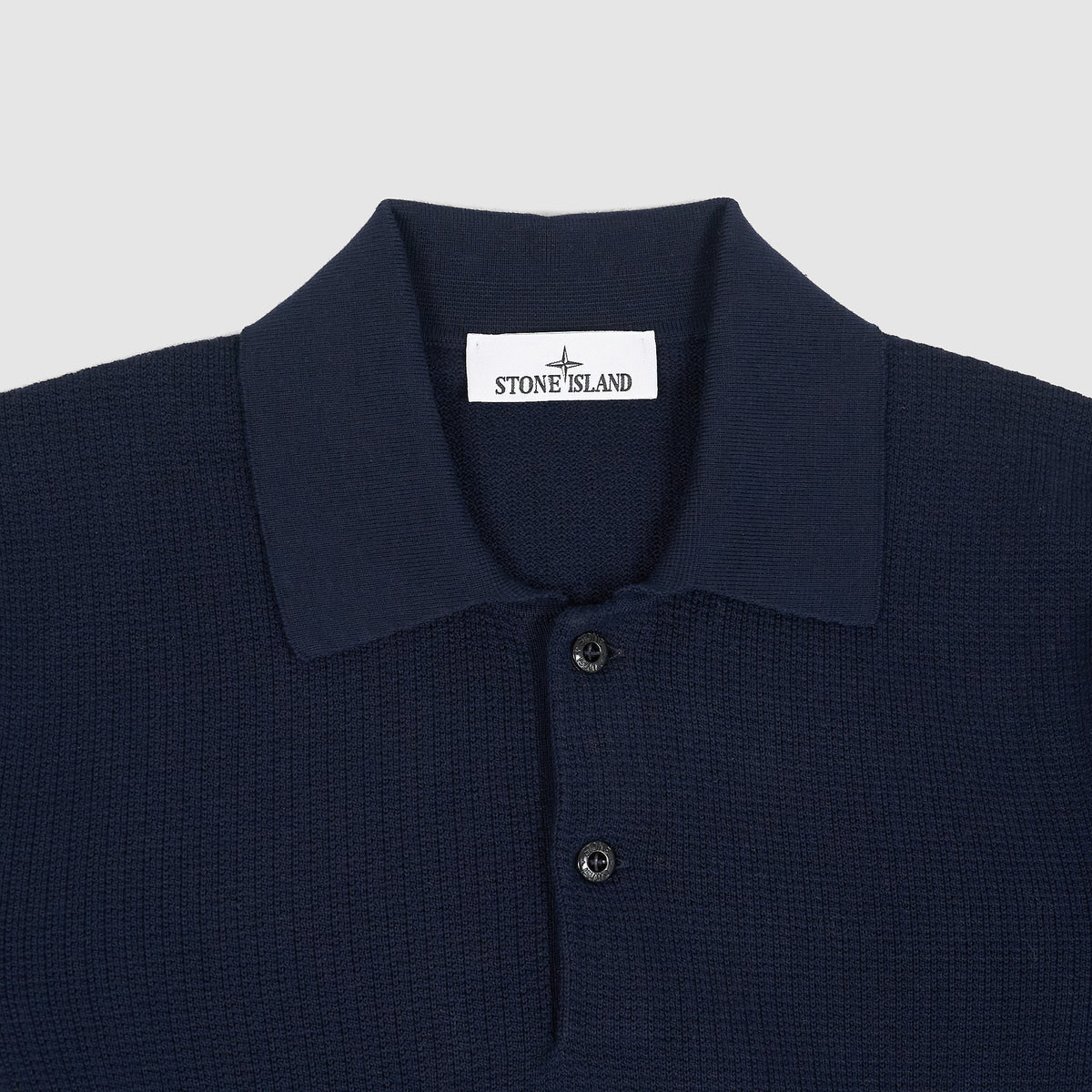 Stone Island Long Sleeve Cotton Knitted Polo Shirt