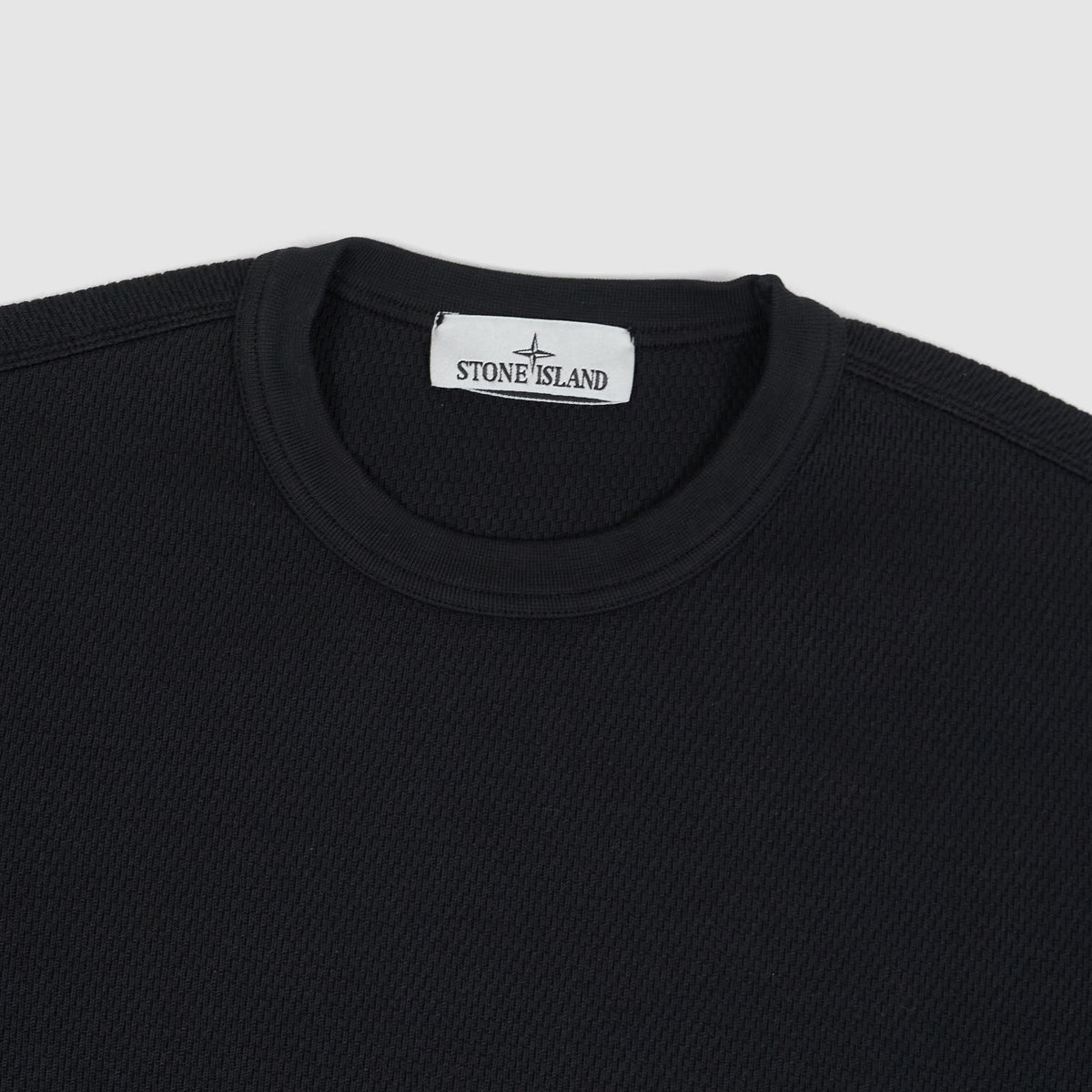 Stone Island Waffle Cotton Crew Neck Long Sleeve Shirt